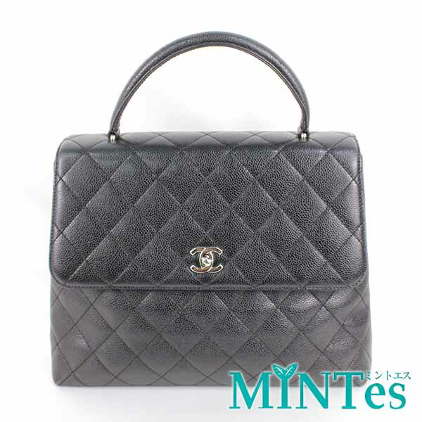 Chanel シャネル マトラッセ ケリー型 ハンドバッグ ブラック シルバー金具 お出かけ デイリー 高級 人気 スタイリッシュ 【中古】