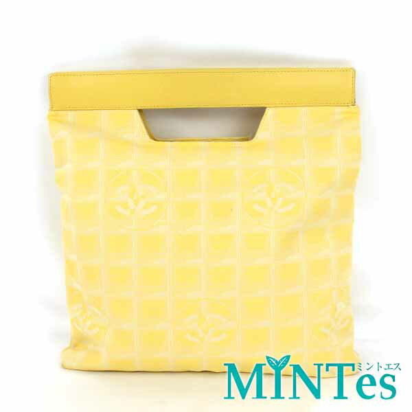 Chanel シャネル ニュートラベルライン ハンドバッグ イエロー ナイロンキャンバス デイリー トートバッグ スタイリッシュ【中古】