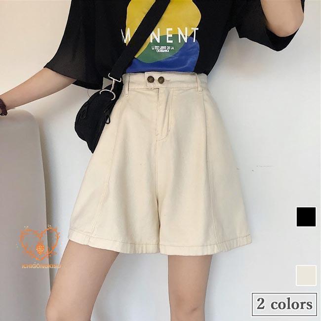 樂天商城 - ショートパンツ レディース ハーフパンツ ミニ丈 短パン ワイドパンツ ゆったり ショーパン 半ズボン サマーパンツ 無地 パンツ 夏