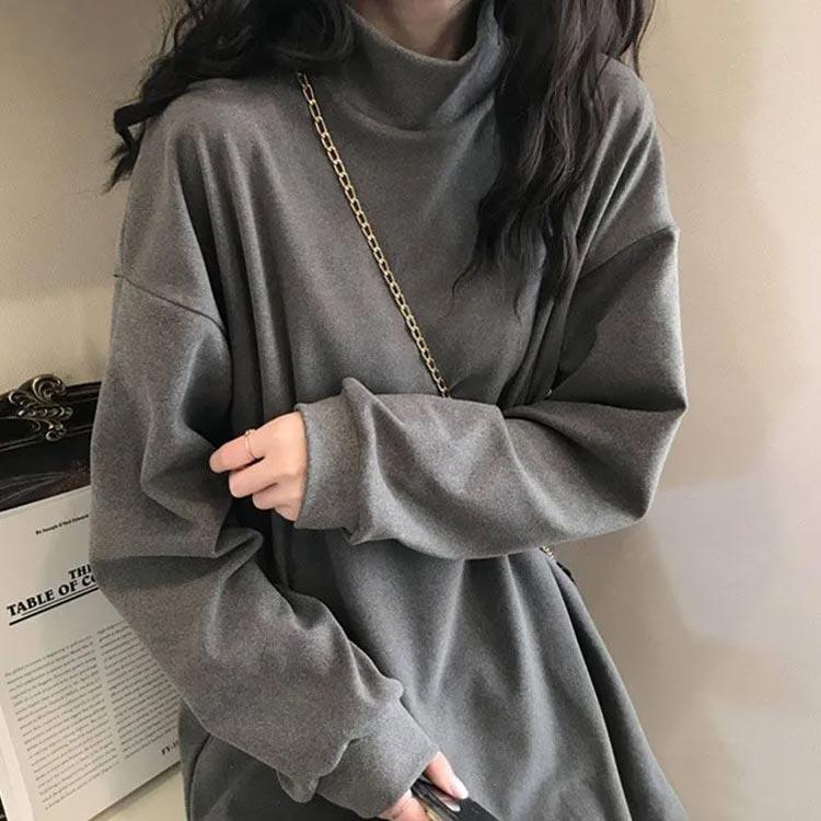 裏起毛 カットソー レディース 長袖Tシャツ ボアパーカー タートルネック 裏起毛 ...