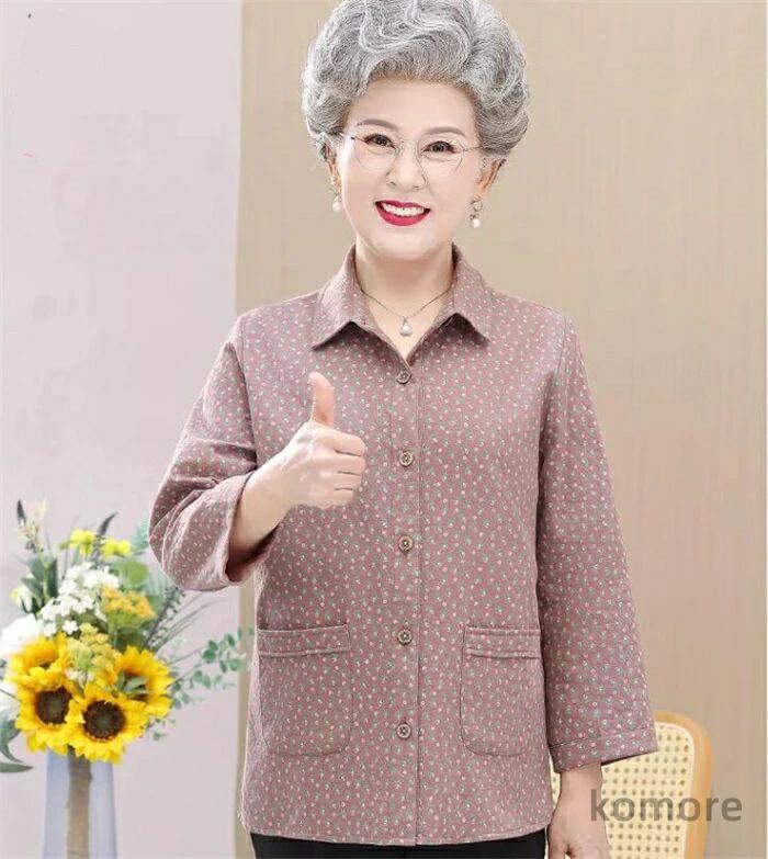 レディース 長袖 ブラウス シニア Tシャツ 花柄 50代 60代 70代 80代 高齢者 服 おばあちゃん 春夏 小柄 女性 ミセス 母の日 mintmode-10054568 ミントモード サンプル画像3