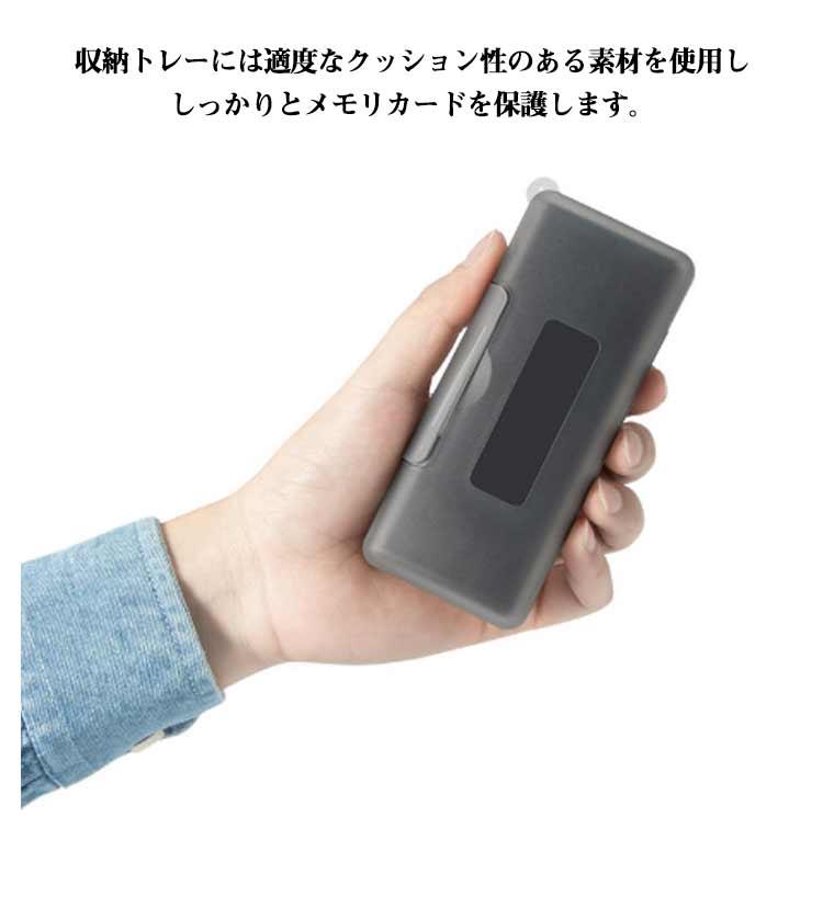 ミントモードのメモリーカード SDカードケース メディアケー クリア 携帯 保管 カードケース 整理 5個セット ほこり 紛失防止 デジカメ スマホ SDカード 6枚収納 薄型 コンパクト 5個セット メモリーカード収納 持ち運び 収納 プラスチック｜アングル3