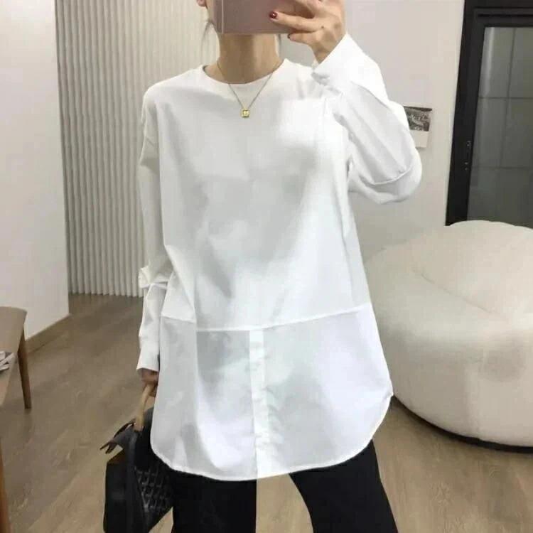 インナーと 切り替え レイヤード Tシャツ 無地 長袖 インナー 半袖 してもおすすめ ロン t 着回し力抜群 春 大きいサイズ カジュアル レディース シンプル メンズ