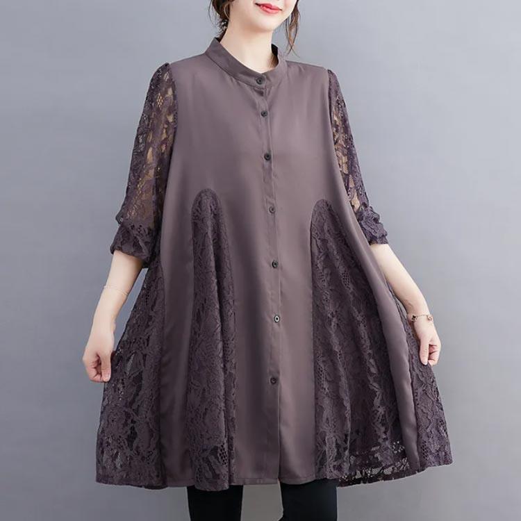 可愛い 大きいサイズ 体型カバー aラ チュニック 新作 グレー ブラック L XL 2XL 3XL 4XL 5XL