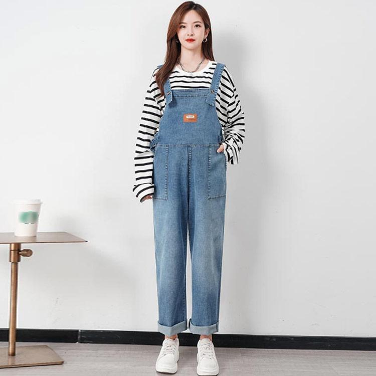 デニムサロペット マタニティ デニム サロペット ストレッチ ウェスト調整可 パンツ レディース ボトムス オールインワン オーバーオール マタニティ