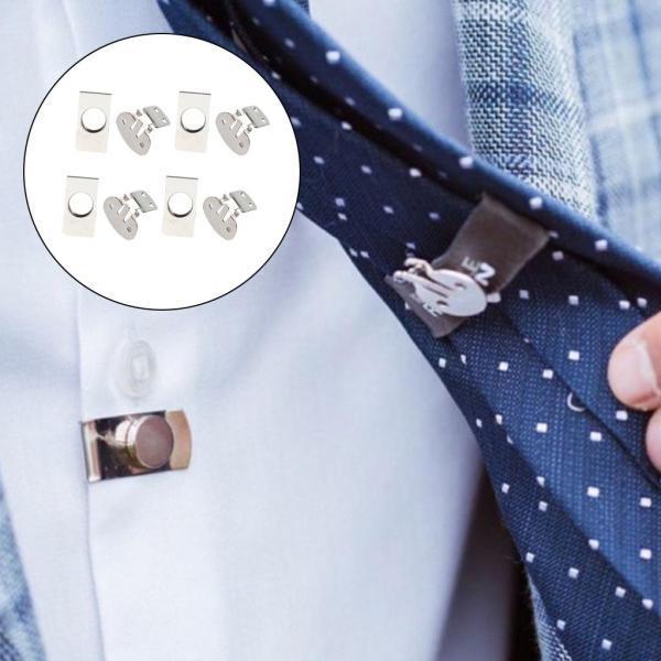 4個の磁気ネクタイクリップ 矢印タイプ ステンレス鋼 電気メッキアンチリンクル クリップ アンチフロー..