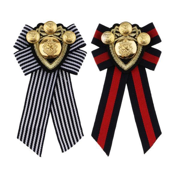 事前に結び付けられたちょう結びのブローチ生地の蝶ネクタイの男性の女性の英国バッジレッドストライプ