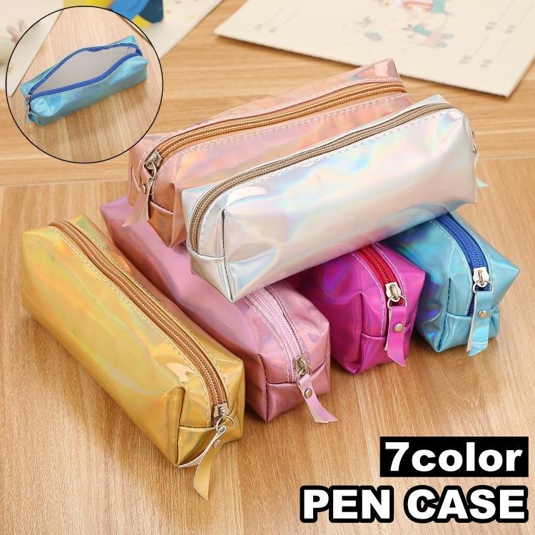 ペンケース 筆箱 筆記具入れ 文房具 ペン入れ 小物入れ 無地 四角形 長方形 スクエア コンパクト ファ..