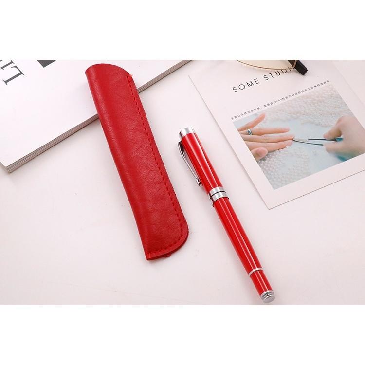 ペンケース 1本用 ペン差し 筆箱 ふでばこ ペンホルダー 文房具 日用品雑貨 筆記具 文具 持ち運び レザー調 学生 ビジネス