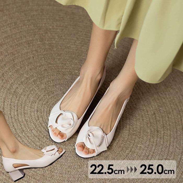 オープントゥ パンプス サンダル ポ