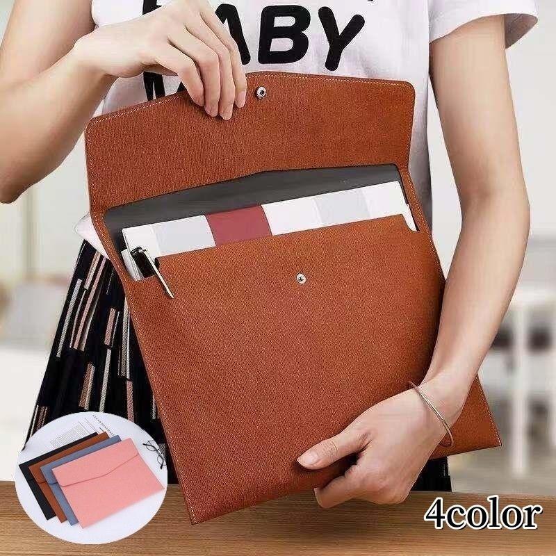 書類ケース ドキュメントケース ファイル A4 PUレザー 横型 持ち運び 重要書類 契約書 ビジネス 無地 ..