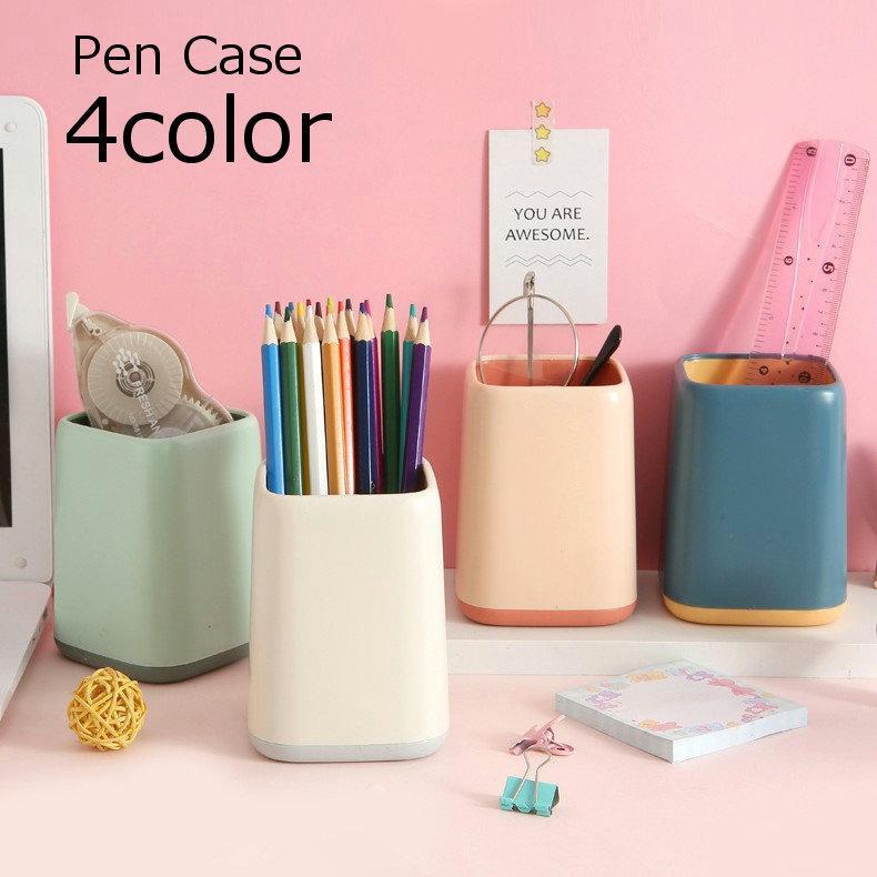 Other - ペン立て 鉛筆立て ペンスタンド メガネ収納 机上収納用品 整理用品 文房具収納 台形型 スクエア コスメ収納 歯ブラシ立て 小物収納 おしゃれ かわ