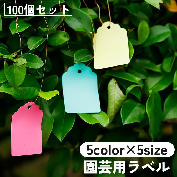 園芸用ラベル 100個セット ネームタグ ハングタグ プラントマーカー 防水 植物 プランツ 紐 ぶら下げ ..