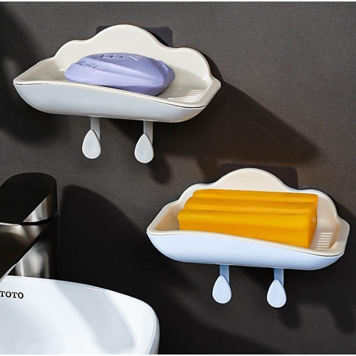 ソープディッシュ 石鹸置き せっけん置き 石鹸台 ウォールフック ウォールラック 壁面収納 収納雑貨 壁掛け式 ネジ不要 釘不要 防水 通気 シンプル