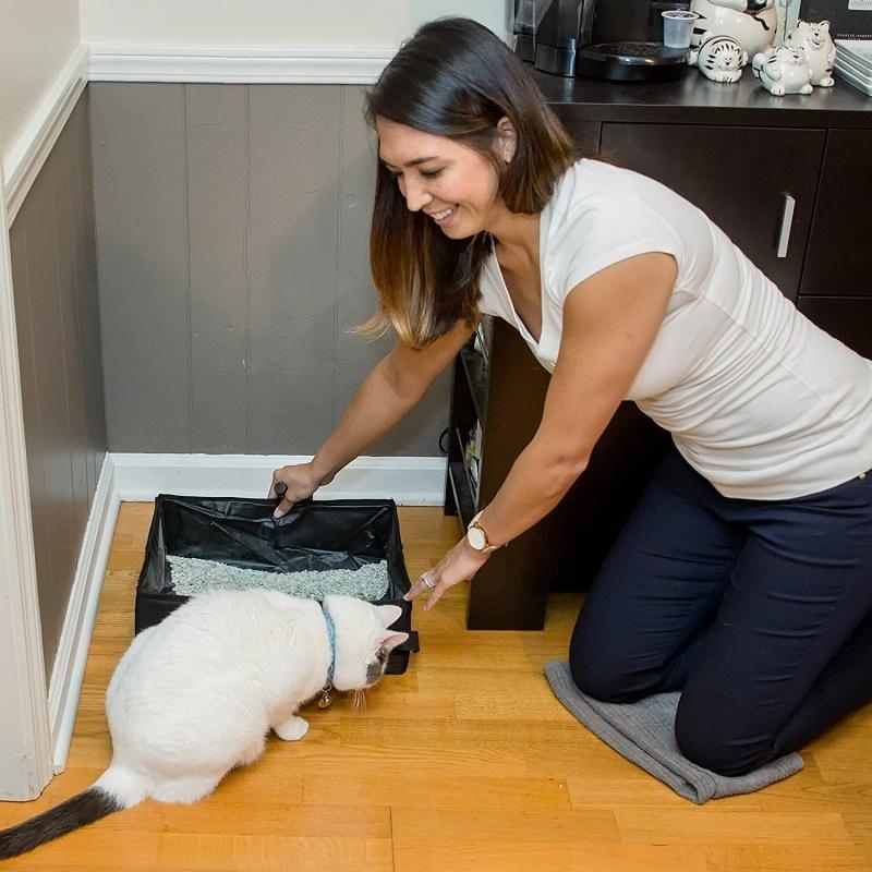 ペット用トイレ 折りたたみ式 猫用 ネコ ねこ キャット トイレタリー用品 ペット用品 ペットグッズ 簡易トイレ 防水 軽量 携帯用 コンパクト 持ち mintmode-10044688 ミントモード サンプル画像2