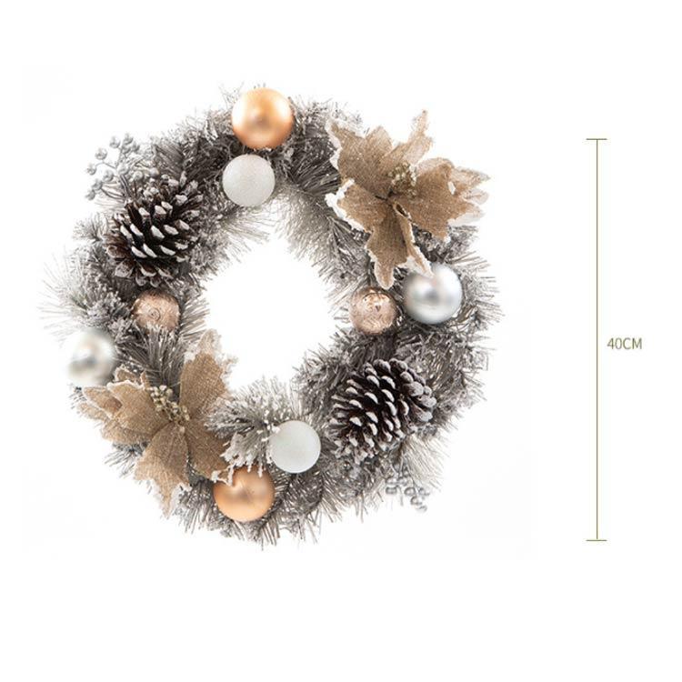 クリスマスリース 玄関 北欧 おしゃれ ナチュラル 上品 高級 豪華 キラキラ スノー...