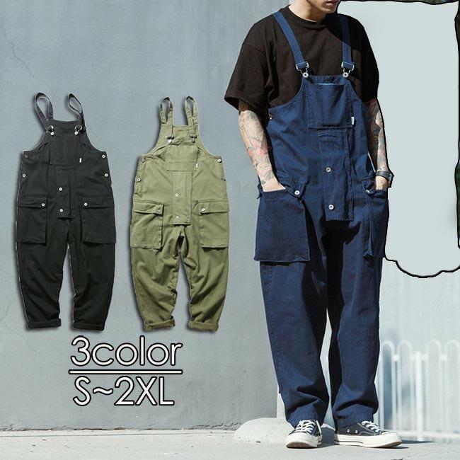오버올 남성 유니섹스 연결 무지 코스프레 블랙 블루 카키 S ~ 2XL 세련된 세련된 봄 여름 가을