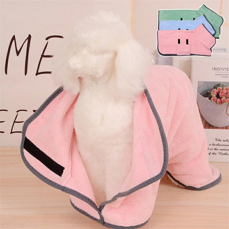 ペット用バスタオル バスローブ 着せる マジックテープ 吸水 速乾 犬猫兼用 犬用 猫用 超吸水 ペット用タオル 犬用 小型犬 中型犬 大型犬 お風呂タオル お風呂上り 雨の散歩 ふわふわ 暖かい 犬用 ペット 可愛い 柔らか