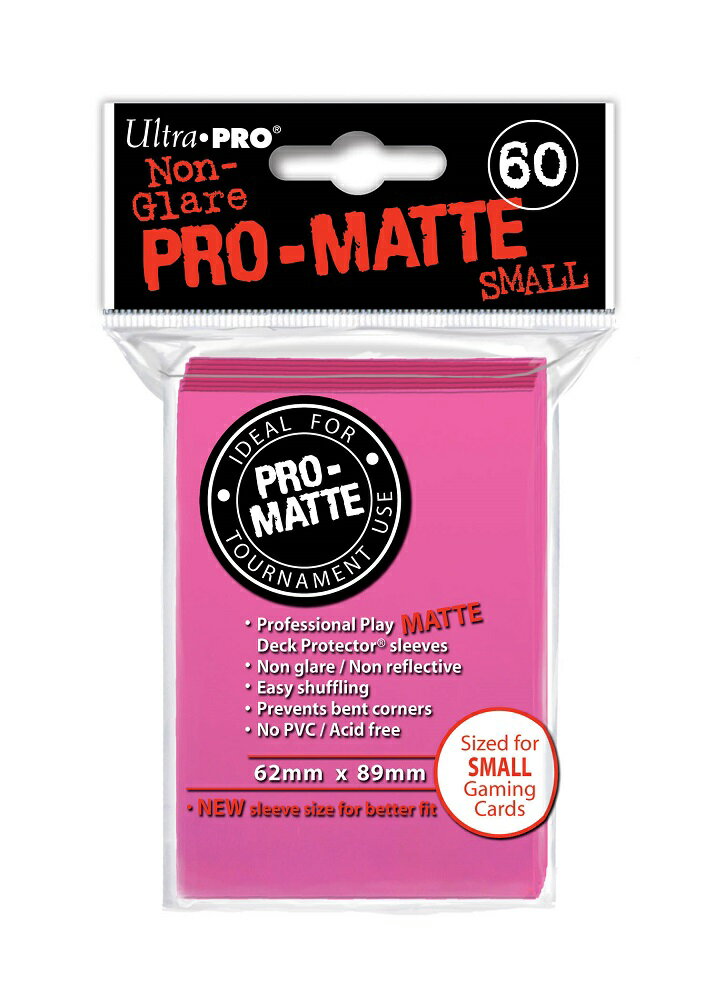 Ultra・PRO 小型サイズカード用 デッキプロテクタースリーブ PRO-MATTE ブライトピンク[60枚入り]