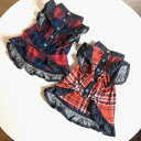 ミントタンminttan シュリンク チェックワンピース