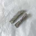 【1000円ポッキリ】ヘアアクセ バレッタ シルバー リボン かわいい カジュアル デイリー アクセサリー ピン ポイント消化 プレゼント 誕生日 記念日 クリスマス ホワイトデー