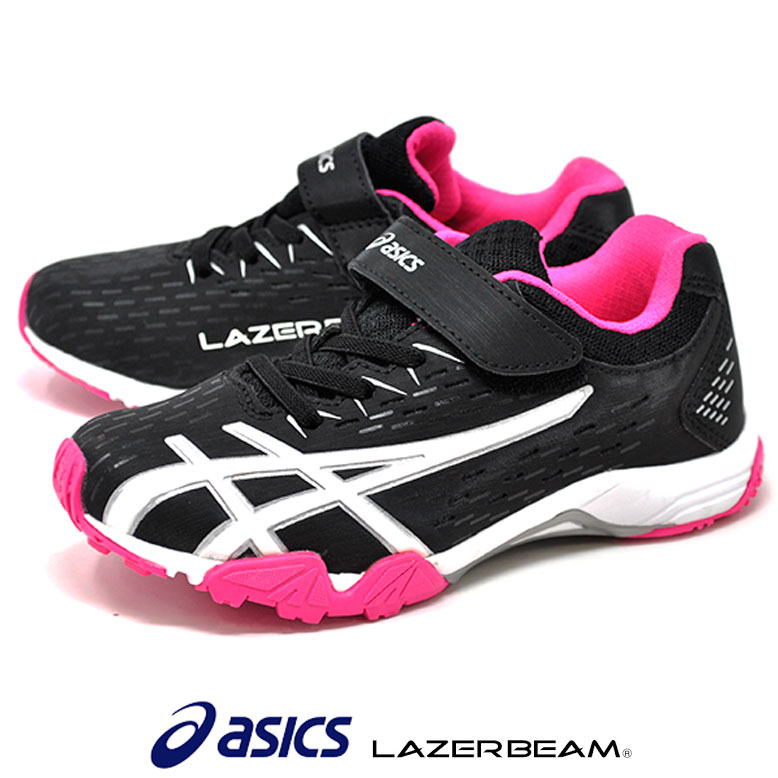 レーザービーム asics アシックス LAZERBEAM SE 1154A068 002 ジュニア 女の子 男の子 子供 スニーカー ランニングシューズ マジック 運動靴 BLACK/WHITE ブラック 黒