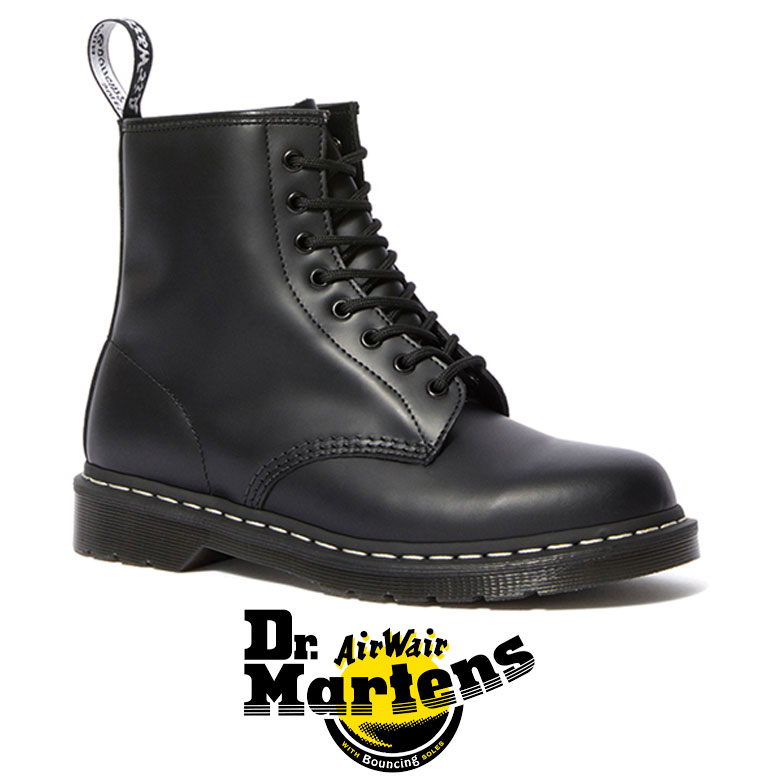 ドクターマーチン 8 ホール シューズ Dr.Martens 1460 8 Eye SHOE WHITE STITCH SM 24758001 ブラック 黒 ホワイト ステッチ レディース 女性 靴 エアクッションソール