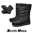 防寒 スパイク スノーブーツ レディース NORTH DATE ミドル 北海道 冬靴 ノースデイト 32910 黒 ブラック 冬 雪道 防滑 ブーツ 婦人靴 アウトドア