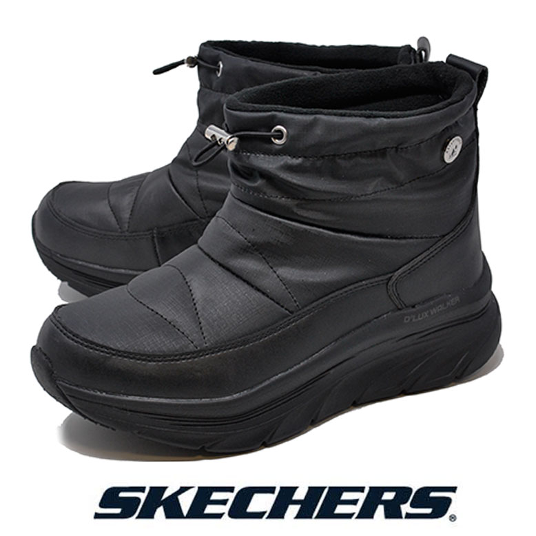 スケッチャーズ SKECHERS 167268 スノーブーツ レディース D’LUX WALKER-WINTER UP BBK 黒 ブラック デラックスウォーカー ウィンターアップ 防水 冬 雪