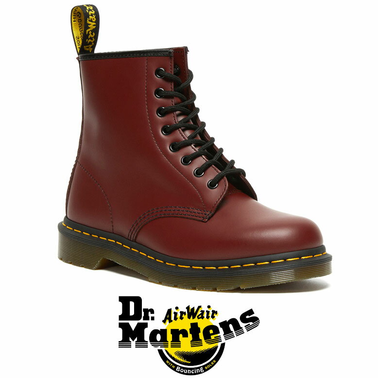 ドクターマーチン ドクターマーチン 8 ホール シューズ Dr.Martens 1460 8 Eye 1460 Smooth Leather Lace Up Boots 10072600 チェリーレッド レディース 女性 靴 エアクッションソール