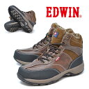 メンズ 防水 ブーツ スノー カジュアル 防寒 防滑 紳士靴 EDWIN 9120 ブラウン エドウィン レインブーツ