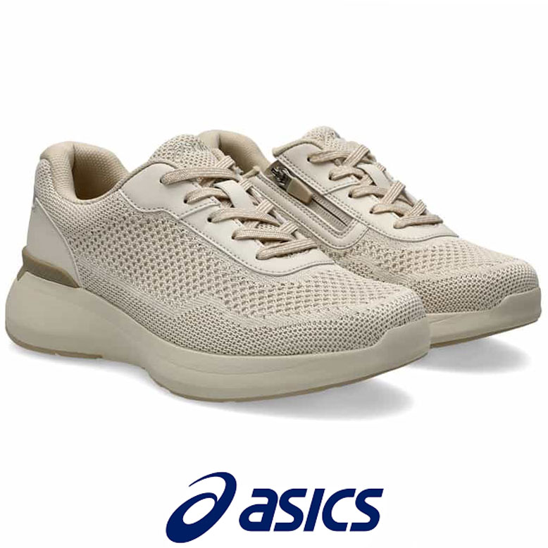 レディース ウォーキングシューズ 幅広 5E相当 アシックス ニーズアップ ベージュ O脚 ひざ asics KNEESUP 1242A022 250 ファスナ...
