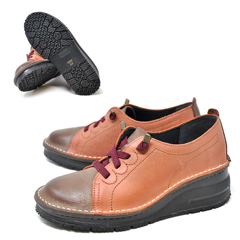 滑りにくいソール レディース 本革 4E コンフォートシューズ 日本製 ゴム紐 エルフ ドラ Dora EF02WN ..