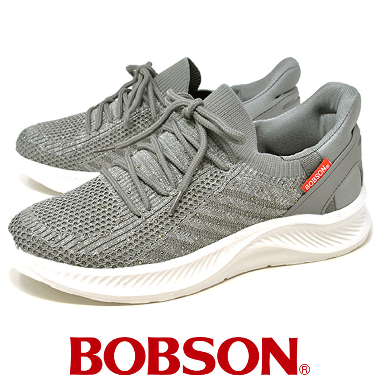 立ったまま履ける ボブソン スニーカー レディース スリッポン ローカット ハンズフリー BOBSON 0045 グレー EEE 旅行 おしゃれ 外反母趾 履きやすい 疲れにくい 軽量 幅広 靴