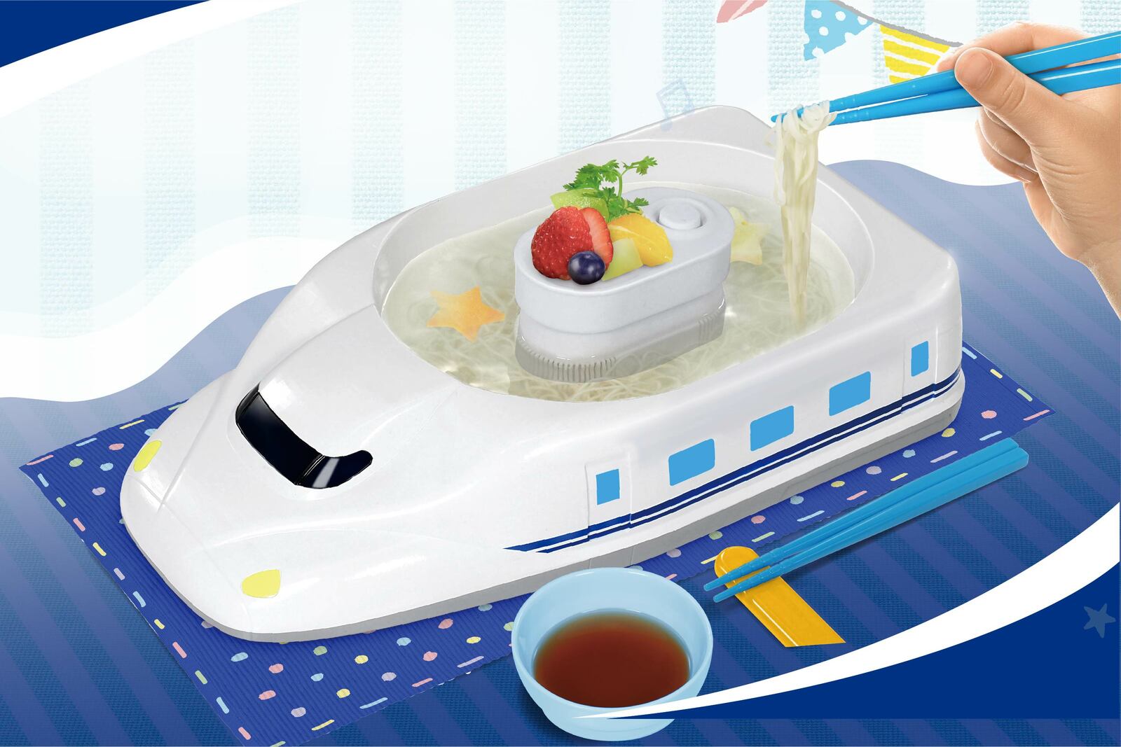 流しそうめんグッズ N700系新幹線 流しそうめん器＆ランチプレート ランチプレート 流しそうめん器 流しそうめん機 そうめん 素麺 おもちゃ プレゼント 子供 キッズ パーティー HAC3152