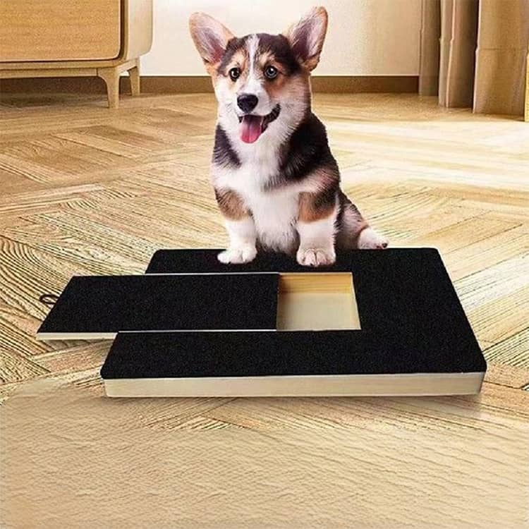 mionの犬用 ストレス解消 爪ケア用品 セルフ爪ケア 爪とぎ 木製 ペット用 爪やすり マット 爪磨きボード 犬用おもちゃ おやつ収納付き 噛むおもちゃ 犬用爪とぎボード 小型犬 中型犬 ペット用品 爪とぎ器 猫用品｜アングル2