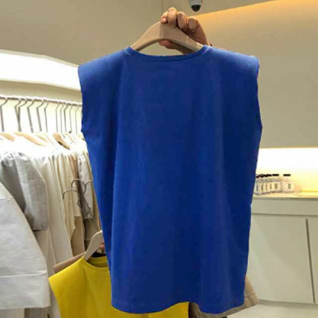 ノースリーブ Tシャツ トップス レディース カットソー シンプル 丸首 スリーブレ...