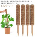 4点セット 園芸支柱 ココスティック 観葉植物 長さ30cm/40cm/50cm ココナッツ支柱 ガーデニング用 花ささえ モンステラ支柱 植物サポート トマト...