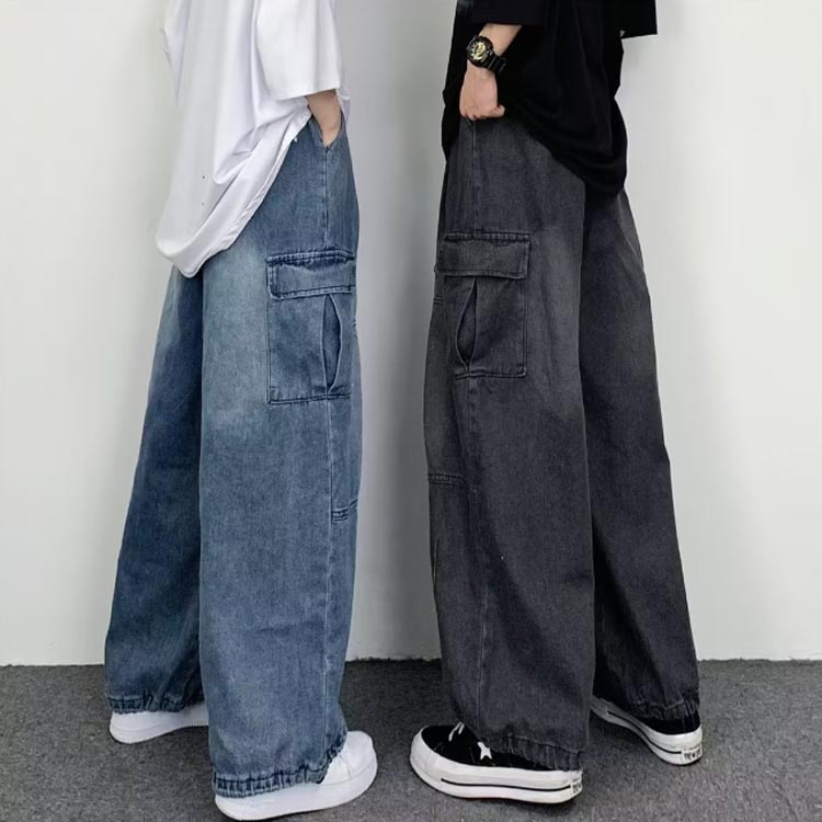 デニムパンツ カーゴパンツ ジーンズ カジュアル ワイドパンツ メンズ ワイドパン...
