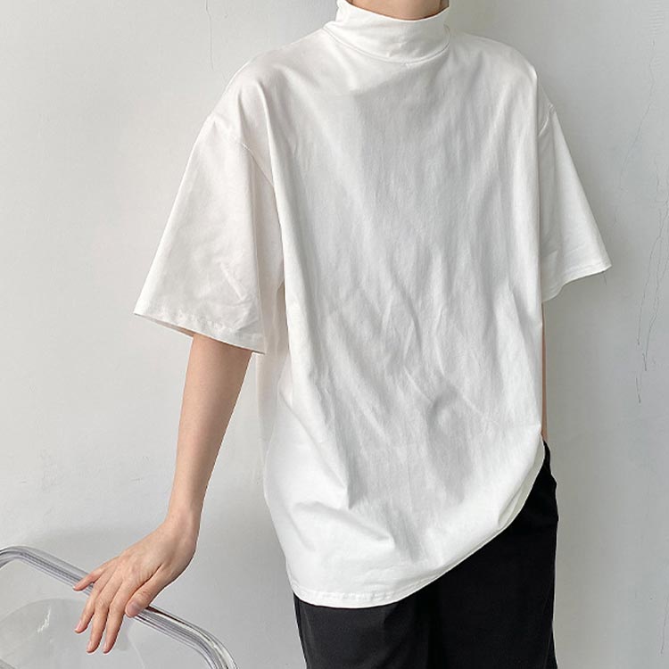 ハイネック 半袖 Tシャツ カットソー レディース メンズ トップス 半袖tシャツ 半袖シャツ タートルネック 春 夏 秋 薄手 tシャツ フィット 無地 ゴルフ ゴルフウェア スポーツ 大きいサイズ おしゃれ シンプル 春夏 白 黒 韓国 20代 30代 40代 50代