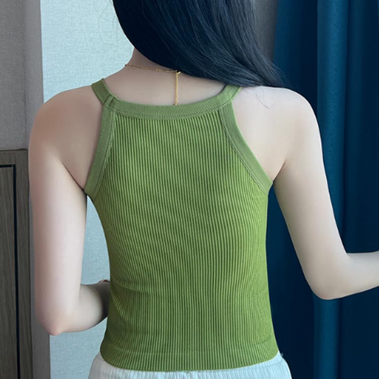 カップ付き タンクトップ トップス ブラトップ ホルターネック キャミソール ブラカップ ノースリーブ ホルター キャミ リブ カジュアル ホルターネックブラ インナー 無地 ニット 重ね着 おしゃれ レディース スポーツ 白 黒 締めつけない 見せるインナー