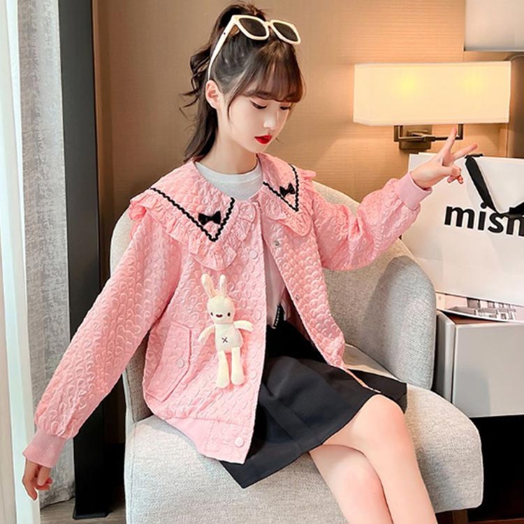 子供服 キッズ 可愛い ジャケット アウター シンプル 女の子 春 秋 冬 キッズ ブル...