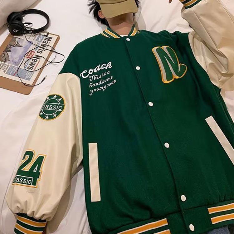 スタジャン 暖かい 長袖 ワッペン 厚手 ジャケット 裏起毛 メンズ 秋冬 ボアブルゾン アウター 野球服 コート ゆったり スタジアムジャンパー ビッグシルエット カジュアル スポーツ 通勤