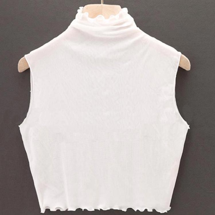 フェイクカラー 付け襟 ブラウス レイヤード つけ襟 ノースリーブ ハイネック レディース タンクトップ 重ね着 インナー チュール 紫外線対策 可愛い お洒落 無地 シンプル フリルネック