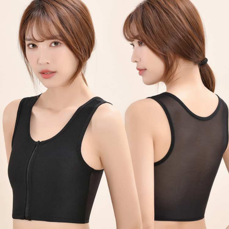 揺れない インナー 速乾 和装ブラジャー 前ジッパー トラシャツ 男装 スポーツブラ コスプレ レディース ナベシャツ 猫背矯正 フロントジップ ジュニア 大人 大きいサイズ 胸つぶし なべシャツ 胸を小さく見せるシャツ タンクトップ