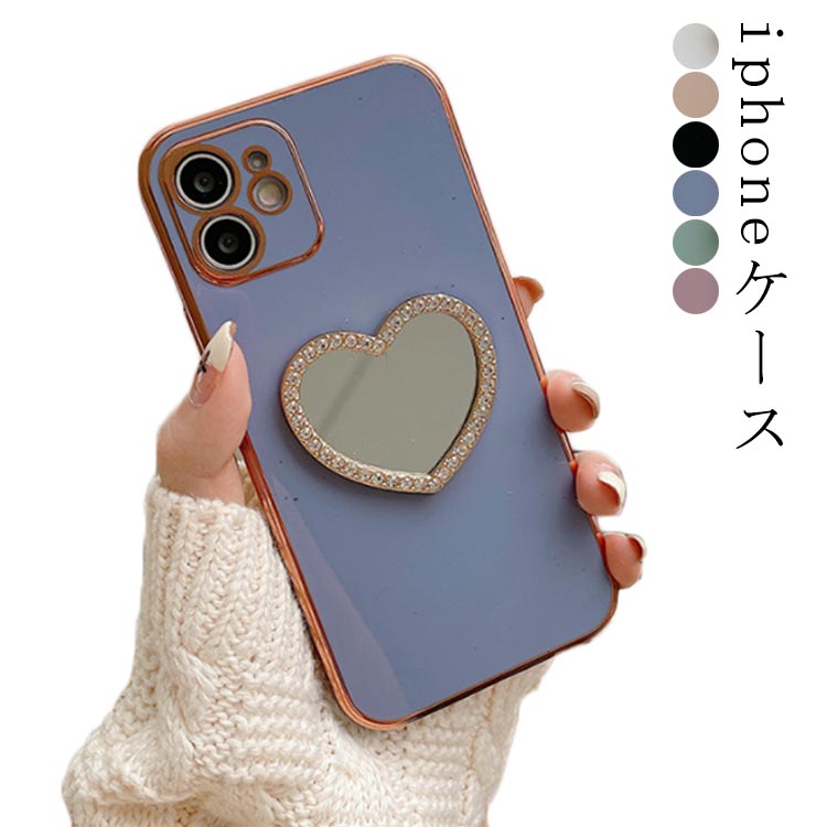 乐天商城 - ケース きらきら 韓国 かわいい iphone14 キラキラ ミラー付き ラインストーン iphone14pro 鏡 ケース iphone14 iphone13 ケース iphone12 ハート iphoneケース iphone11 iphone se ケース TPU クリア ミラー 鏡