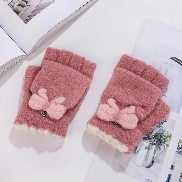 起毛 2way リボン 裏起毛 暖かい 指なし ふわふわ ミトン ジュニア 2way 手袋 ふんわり パステルカラー 学生 秋冬 かわいい おしゃれ キッズ スマホ対応 あったか 2way フィンガーレス 女子 防寒 通学 子ども用 グローブ 2