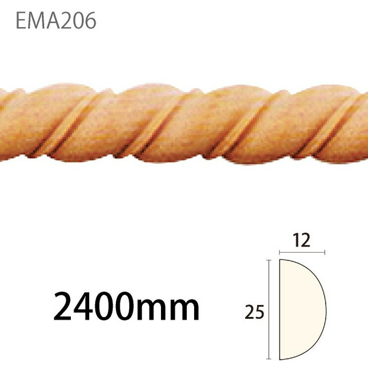 Rakuten - 【楽天スーパーセール P最大10倍】 みはし サンエバモール EMA206LBN ブナ 内装用 木製モールディング 見切り