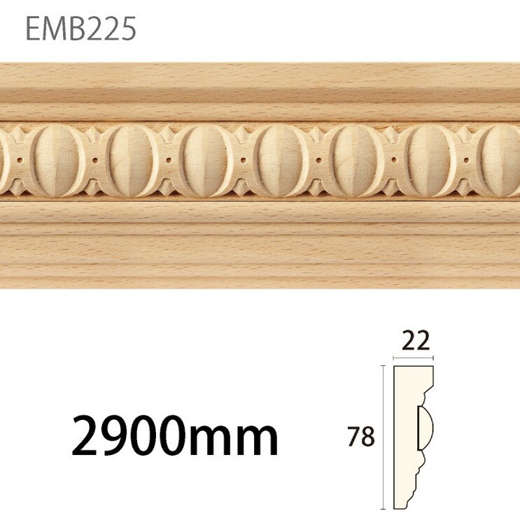 Rakuten - 【楽天スーパーセール P最大10倍】 みはし サンエバモール EMB225BN ブナ 内装用 木製モールディング 見切り