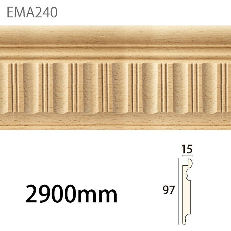 Rakuten - 【楽天スーパーセール P最大10倍】 みはし サンエバモール EMA240BN ブナ 内装用 木製モールディング 見切り